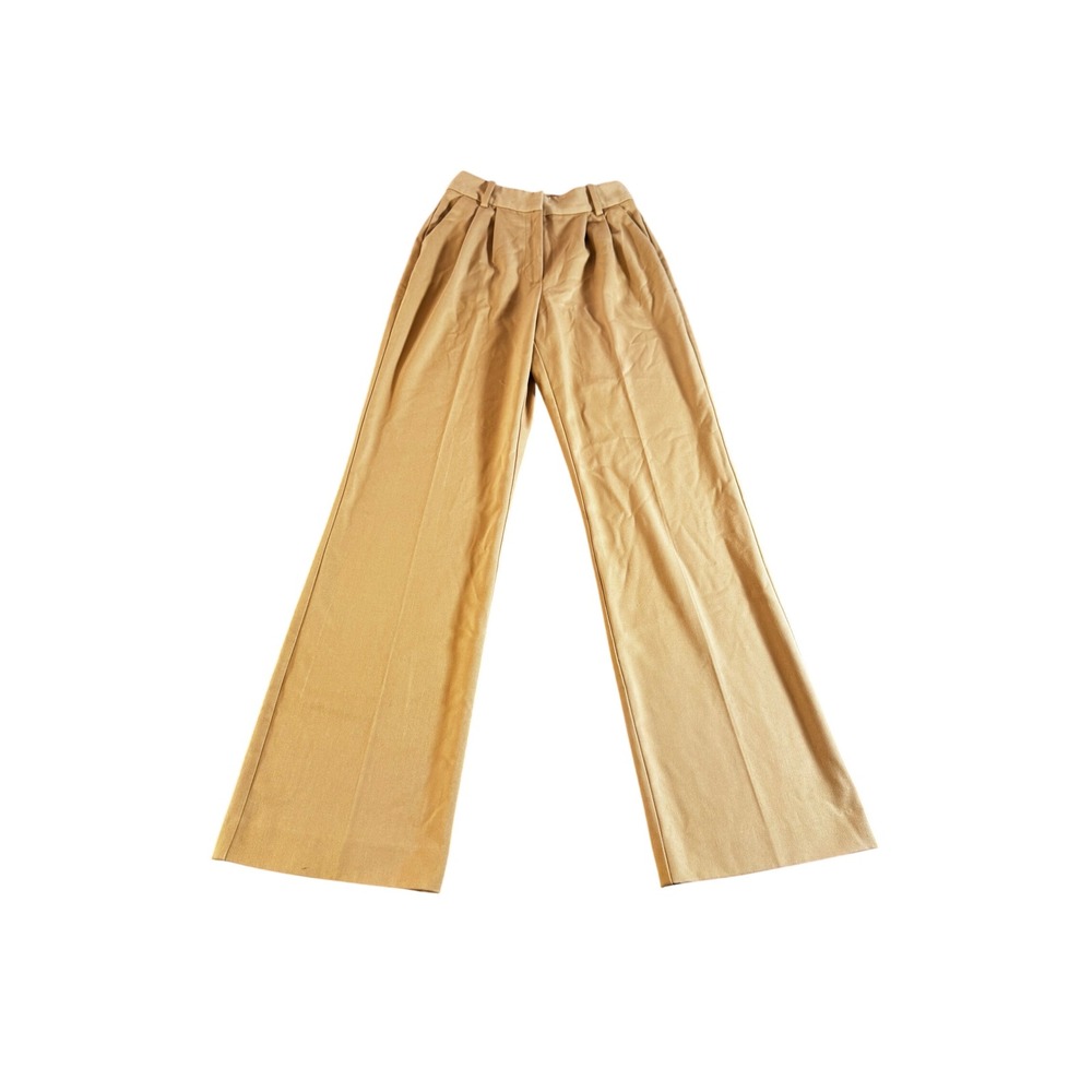 Favorite Daughter Tan Camel Pleated High Rise Wide Leg Trousers Size 4
